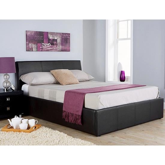 Read more about Alfreton fabric king size bed in black