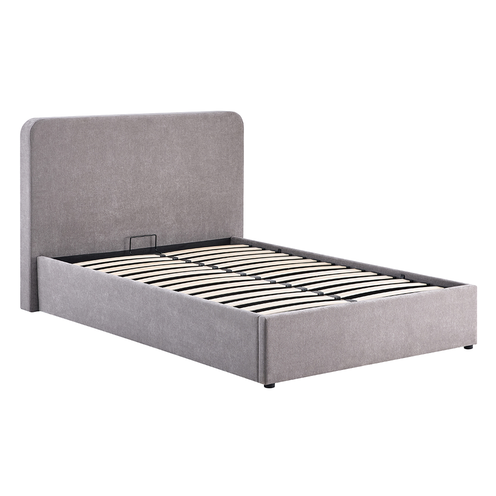 Ascot Fabric Ottoman Storage Double Bed In Grey