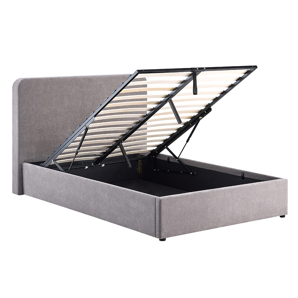 Ascot Fabric Ottoman Storage Double Bed In Grey