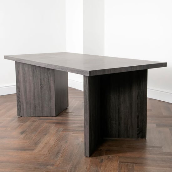 Product photograph of Ascot Wooden Dining Table In Grey Oak from Furniture in Fashion