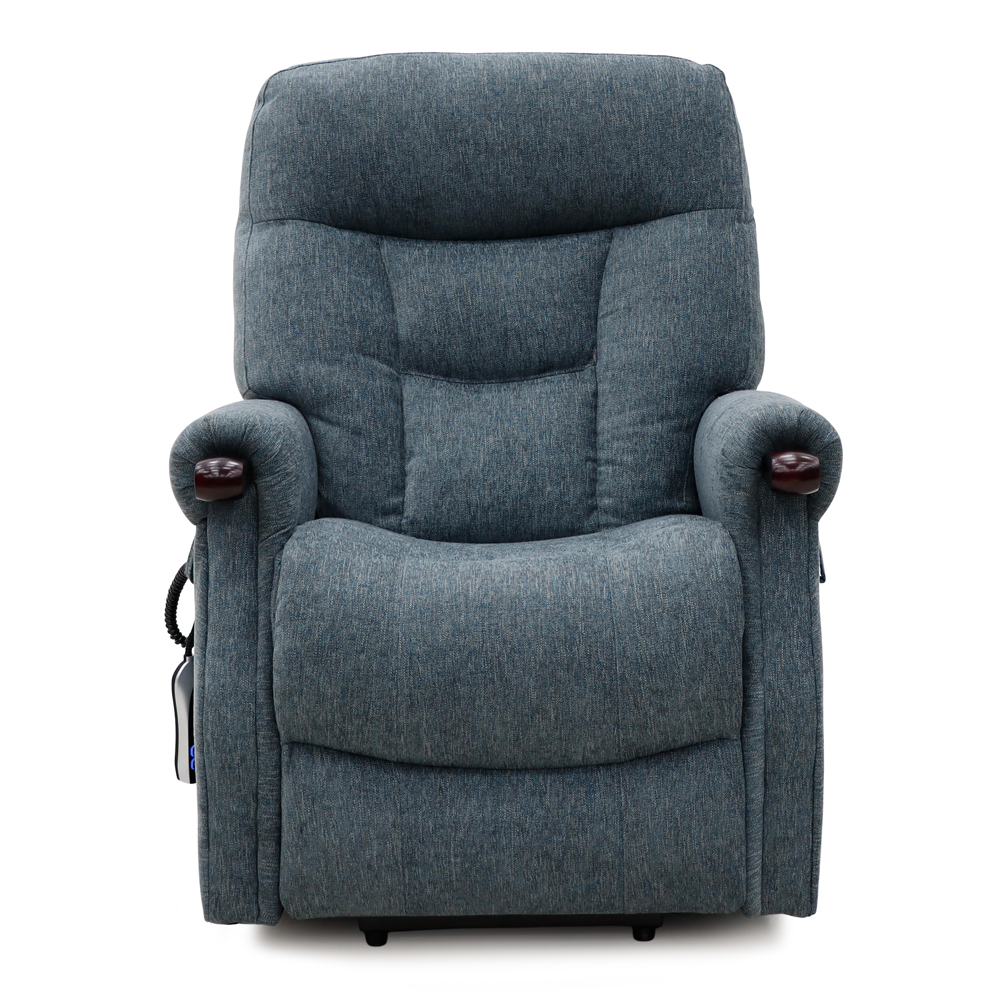 Aseris Fabric Dual Motor Lift Tilt Recliner Chair in Steel