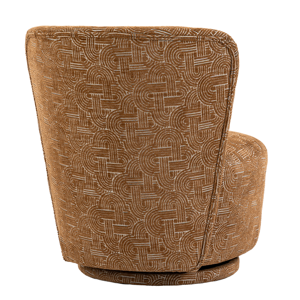 Aseron Fabric Swivel Accent Chair in Amber