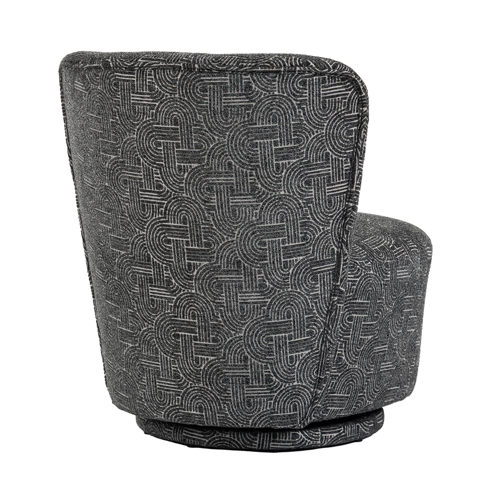 Aseron Fabric Swivel Accent Chair in Charcoal