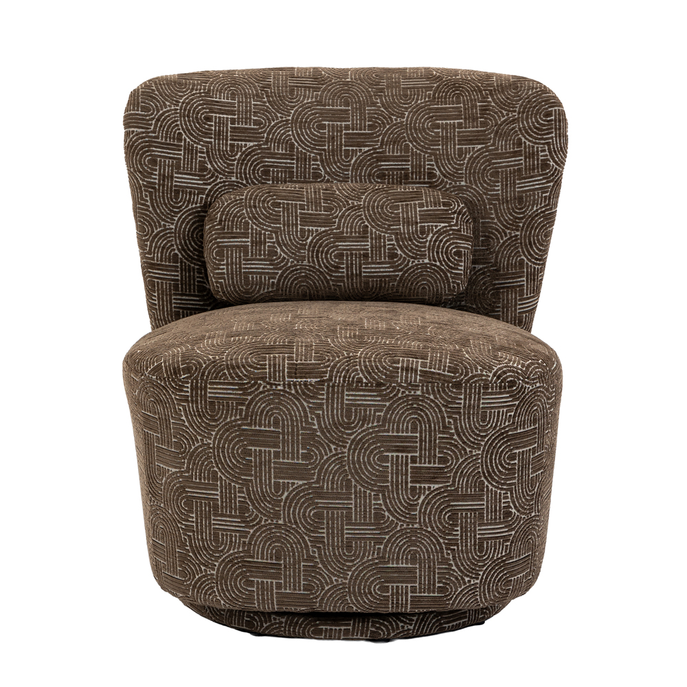 Aseron Fabric Swivel Accent Chair in Espresso