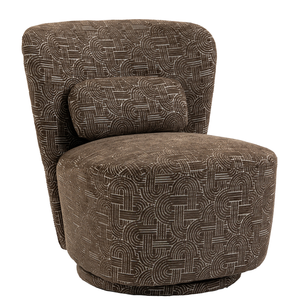 Aseron Fabric Swivel Accent Chair in Espresso