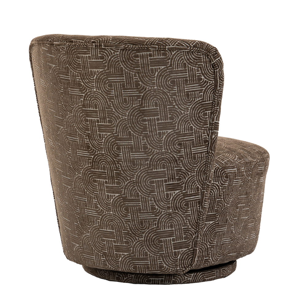 Aseron Fabric Swivel Accent Chair in Espresso