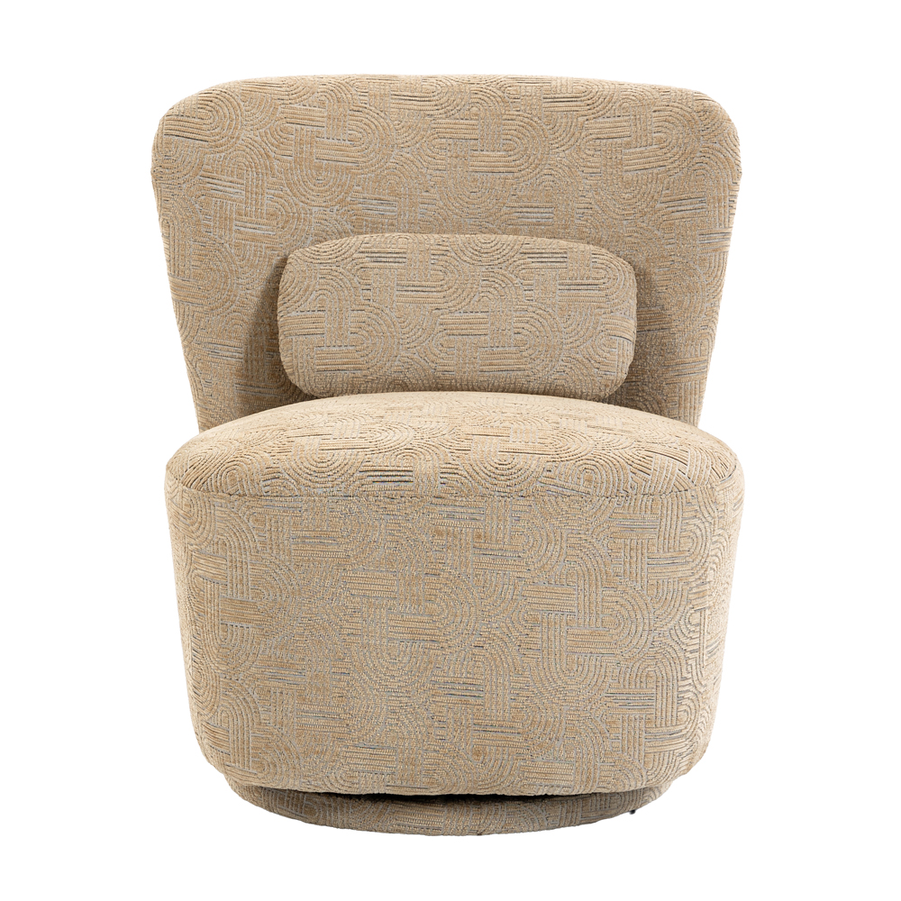 Aseron Fabric Swivel Accent Chair in Oatmeal