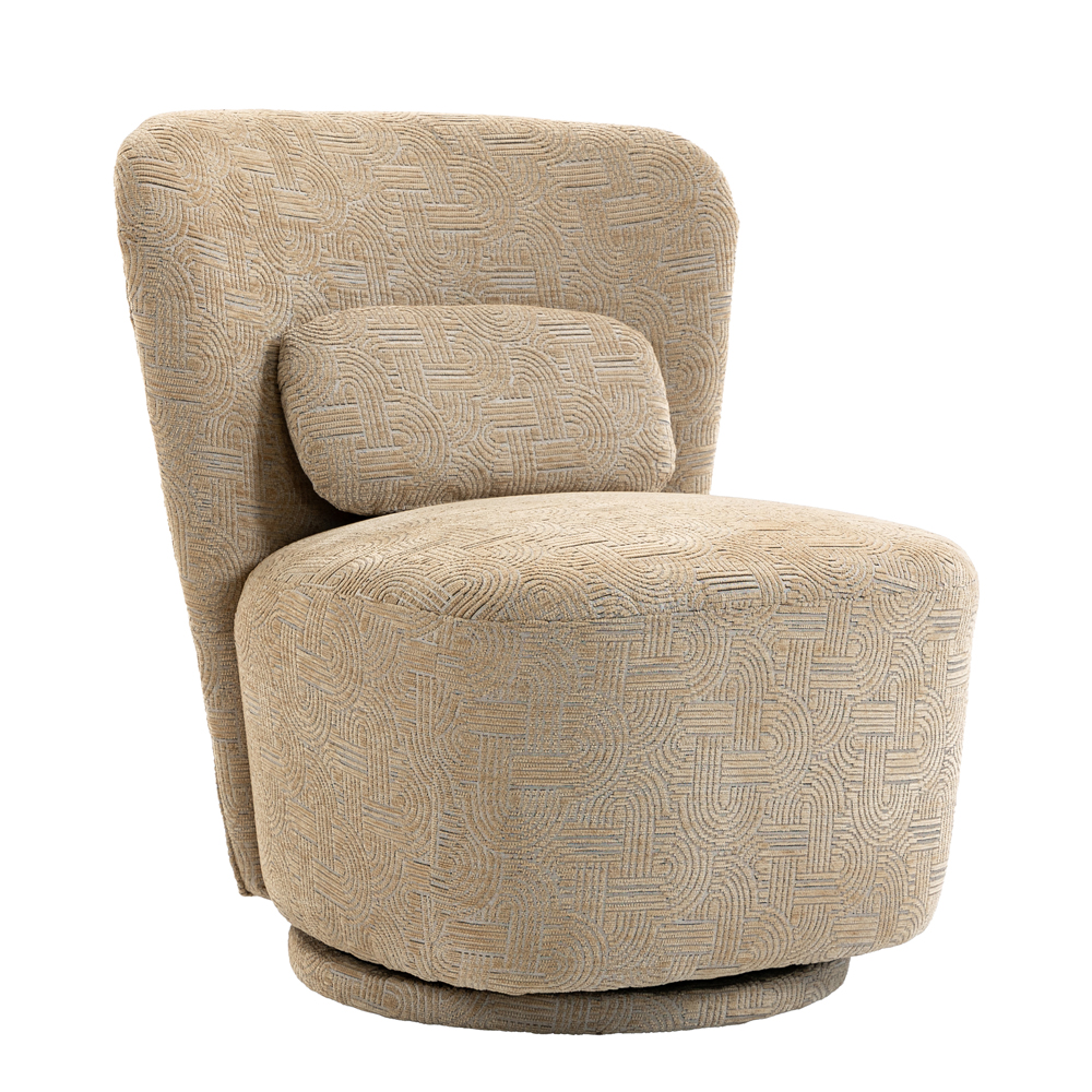 Aseron Fabric Swivel Accent Chair in Oatmeal