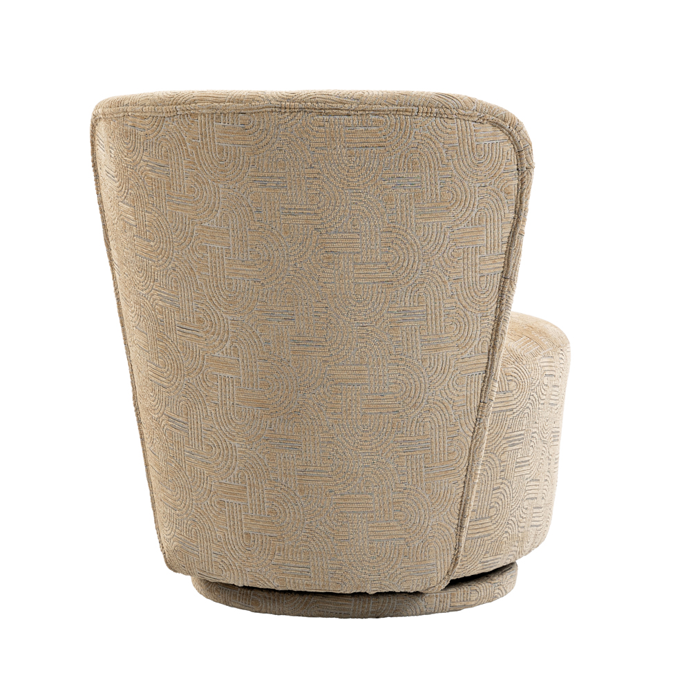 Aseron Fabric Swivel Accent Chair in Oatmeal