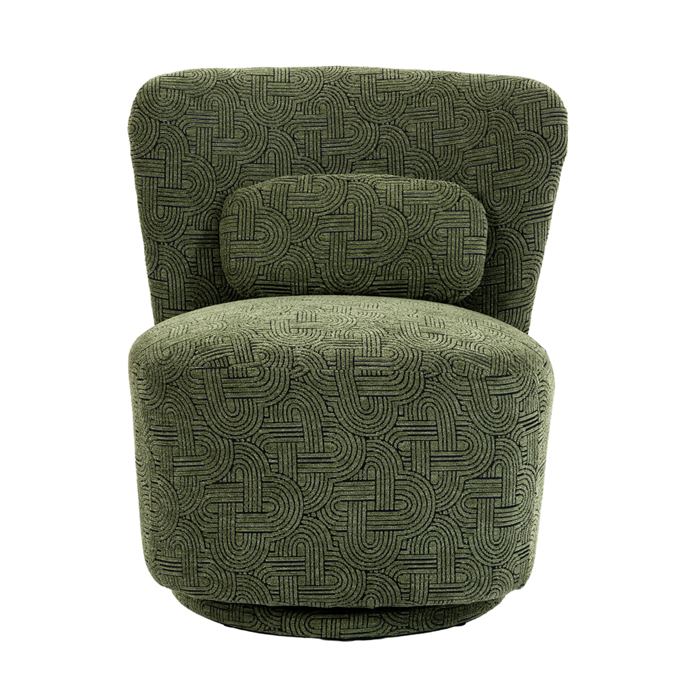 Aseron Fabric Swivel Accent Chair in Olive