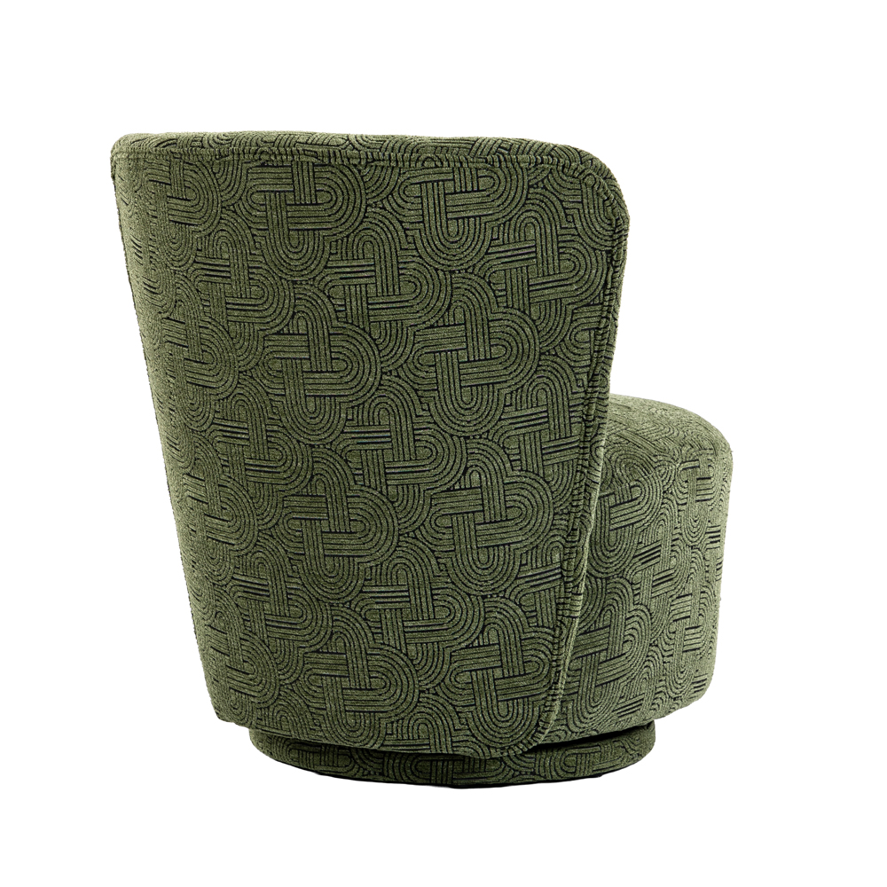 Aseron Fabric Swivel Accent Chair in Olive