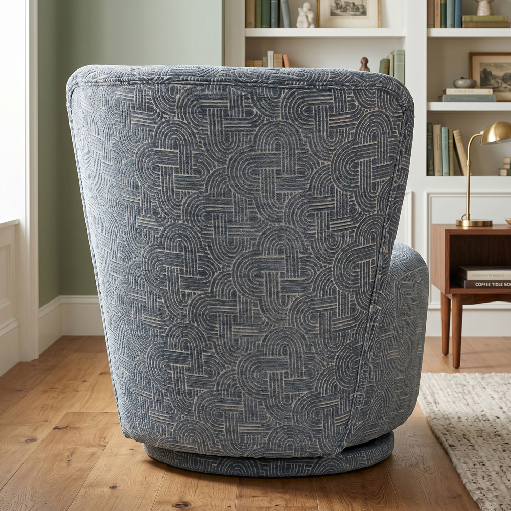 Aseron Fabric Swivel Accent Chair in Slate