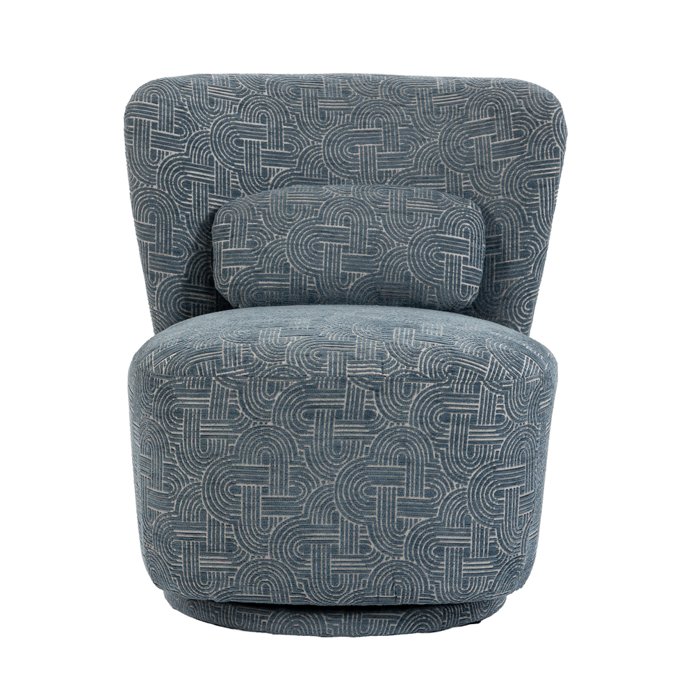 Aseron Fabric Swivel Accent Chair in Slate