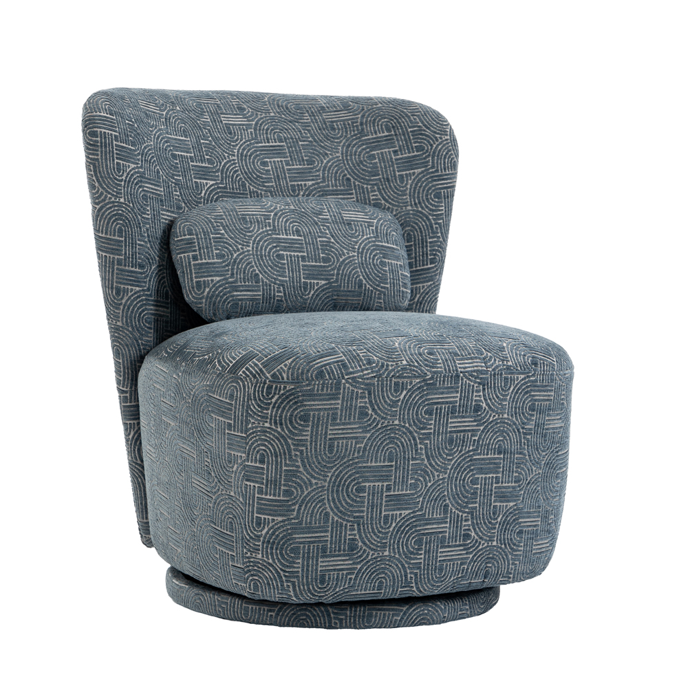 Aseron Fabric Swivel Accent Chair in Slate