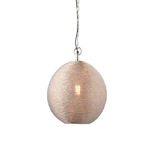 Product photograph of Asha Twisted Wire Ceiling Pendant Light In Polished Nickel from Furniture in Fashion