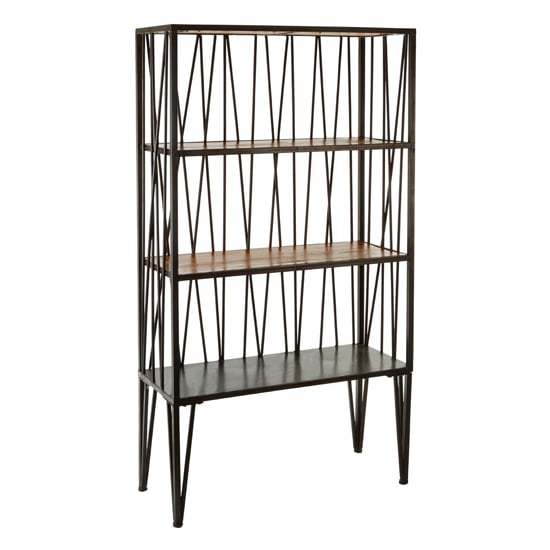 Ashbling 3 Tiers Wooden Shelving Unit In Natural And Black