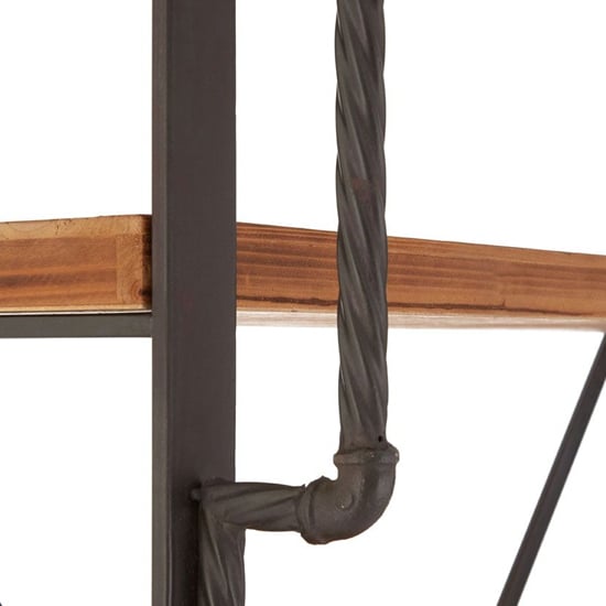 Ashbling 5 Tiers Wooden Shelving Unit In Natural And Black