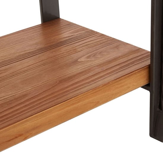 Ashbling 5 Tiers Wooden Shelving Unit In Natural And Black