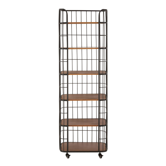Ashbling 6 Tiers Wooden Shelving Unit In Natural And Black