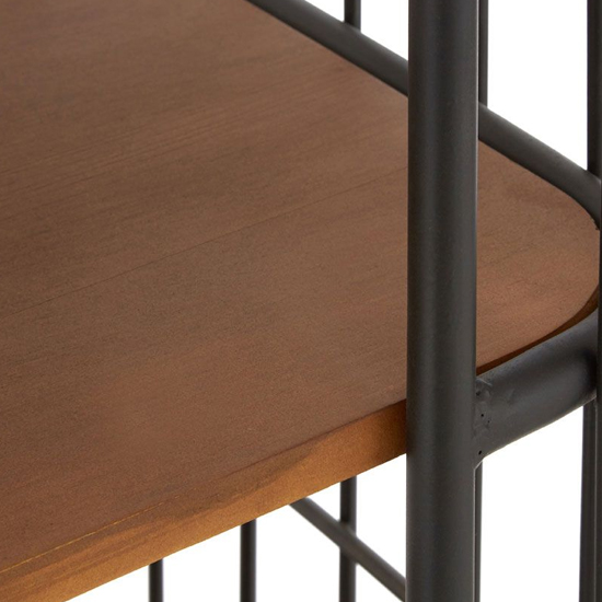 Ashbling 6 Tiers Wooden Shelving Unit In Natural And Black