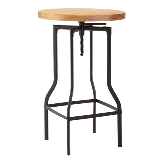 Ashbling Round Wooden Bar Table In Natural FiF