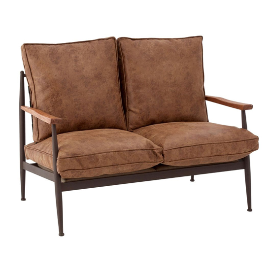 Ashbling Upholstered 2 Seater Leather Sofa In Brown_1