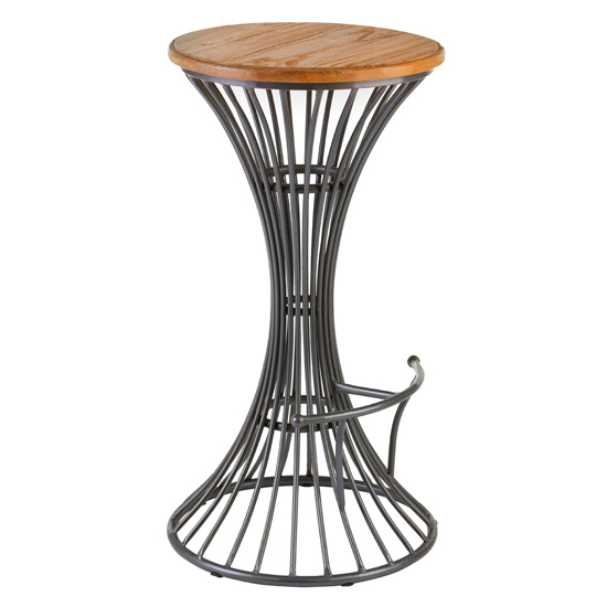 Ashbling Wooden Bar Stool With Metal Frame In Natural_2