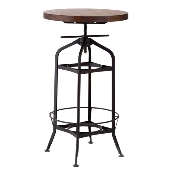 Read more about Ashbling wooden bar table with black metal frame in natural
