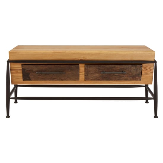 Ashbling Wooden Coffee Table With 2 Drawers In Natural_2