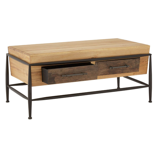 Ashbling Wooden Coffee Table With 2 Drawers In Natural_3
