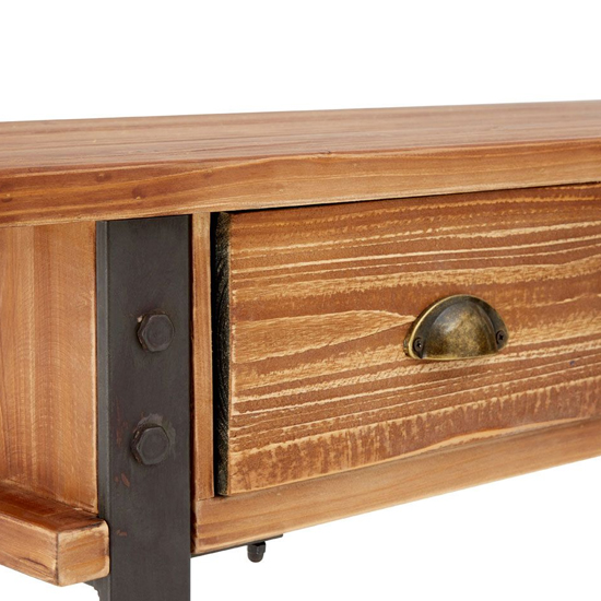 Ashbling Wooden Console Table With 3 Drawers In Natural