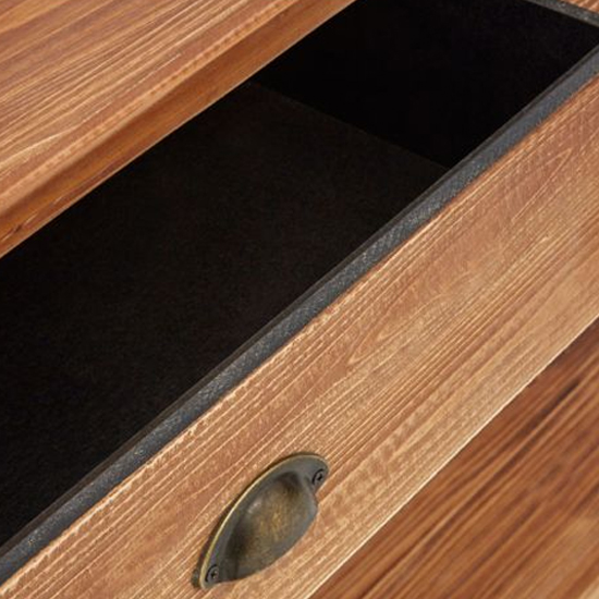 Ashbling Wooden Console Table With 3 Drawers In Natural