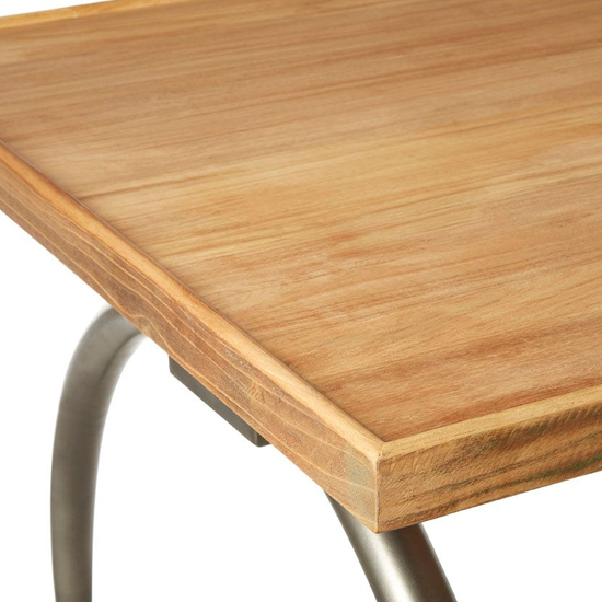 Ashbling Wooden Dining Table With Curved Iron Legs In Natural