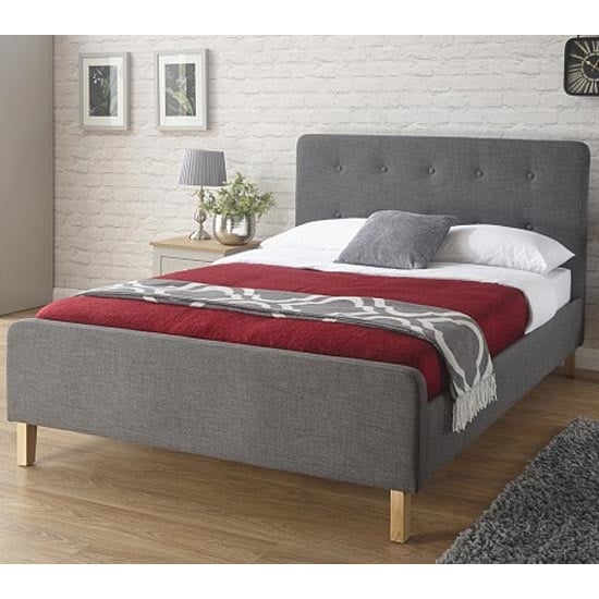 Read more about Alkham fabric double bed in grey