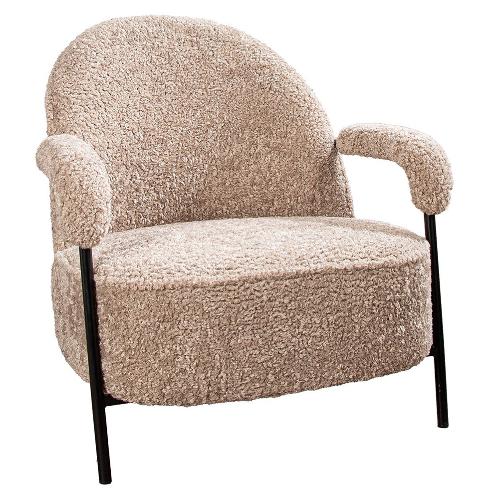 Ashburn Fabric Armchair With Black Frame In Beige