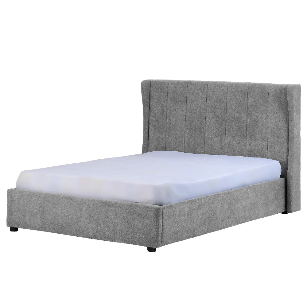 Ashburton Fabric Storage Ottoman Double Bed In Dark Grey