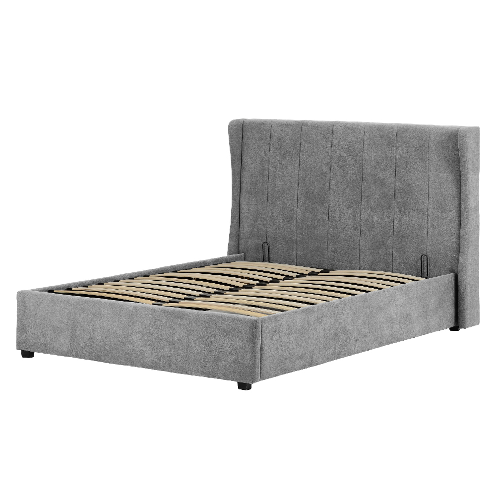 Ashburton Fabric Storage Ottoman Double Bed In Dark Grey
