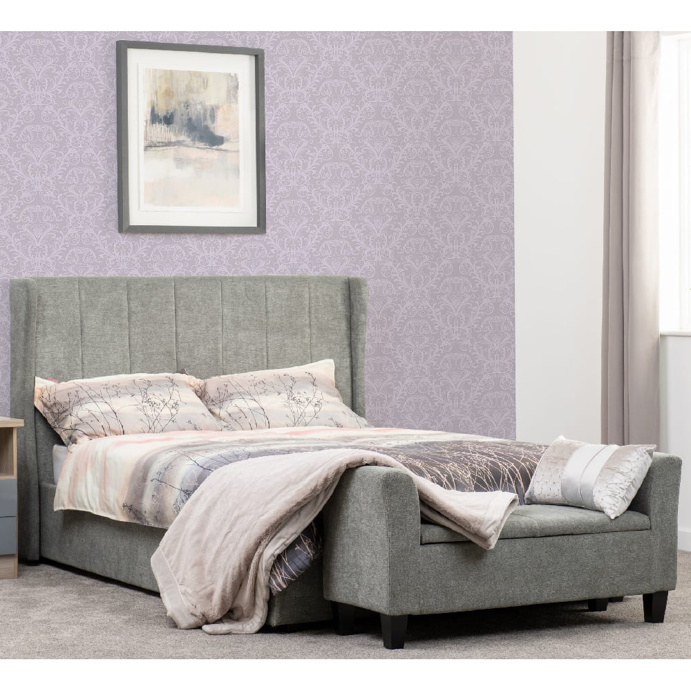 Read more about Ashburton fabric storage ottoman king size bed in dark grey