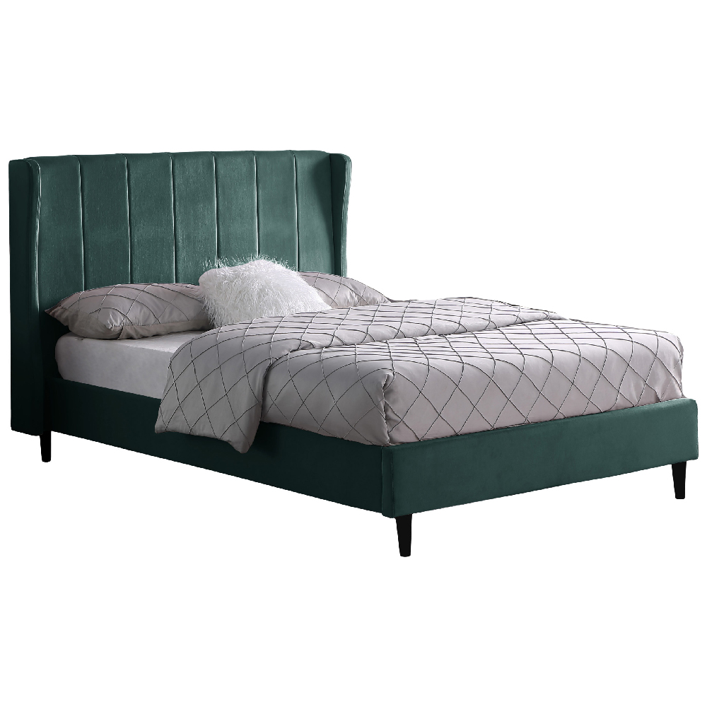 Ashburton Velvet Double Bed In Green