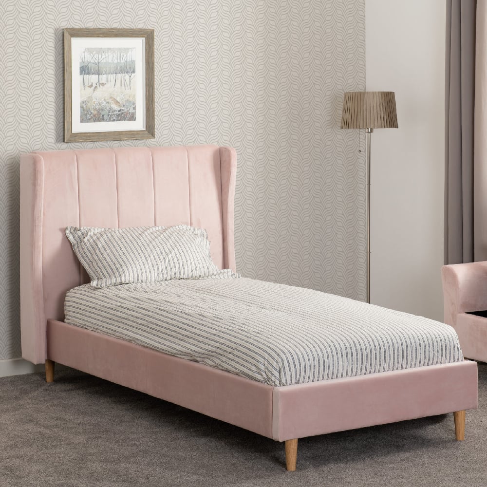 Read more about Ashburton velvet single bed in pink
