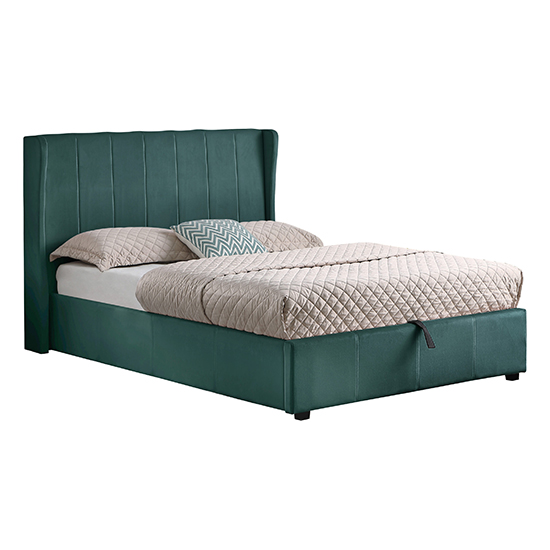 Ashburton Velvet Fabric Storage King Size Bed In Green Furniture in