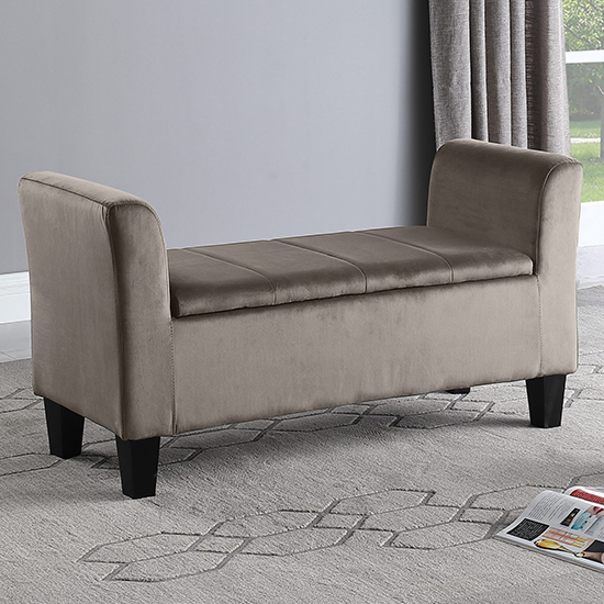 Read more about Ashburton velvet fabric storage ottoman in oyster