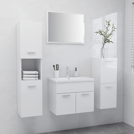 Asher High Gloss Bathroom Furniture Set In White_1