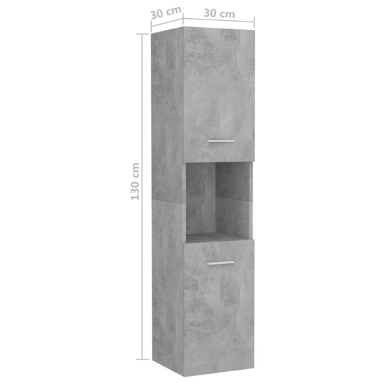 Asher Wooden Bathroom Furniture Set In Concrete Effect_9