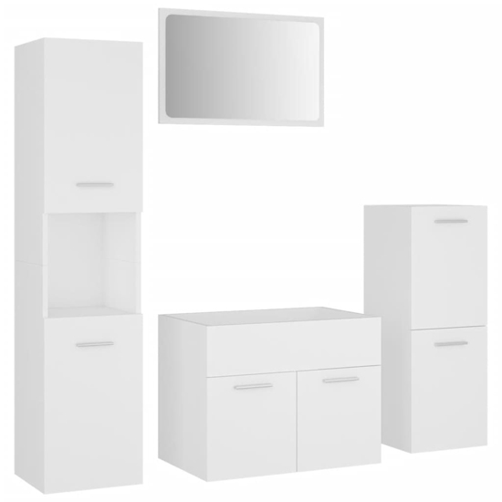Asher Wooden Bathroom Furniture Set In White