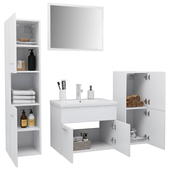 Asher Wooden Bathroom Furniture Set In White