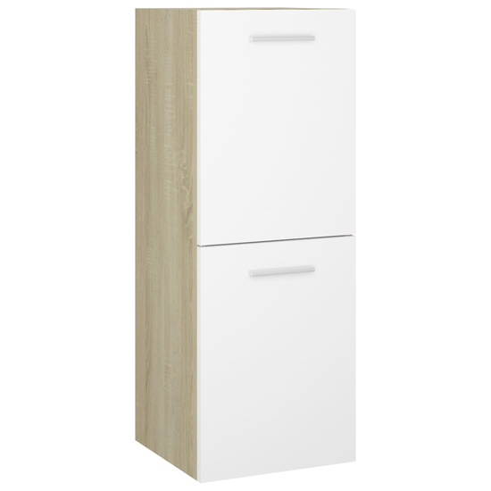 Asher Wooden Bathroom Furniture Set In White And Sonoma Oak_4