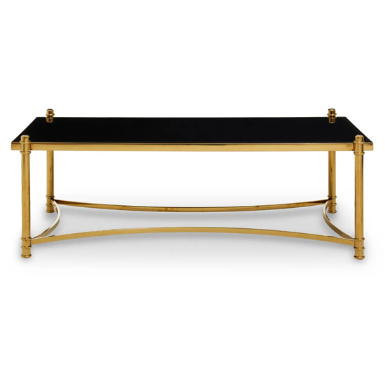 Asheville Black Glass Top Coffee Table With Gold Frame