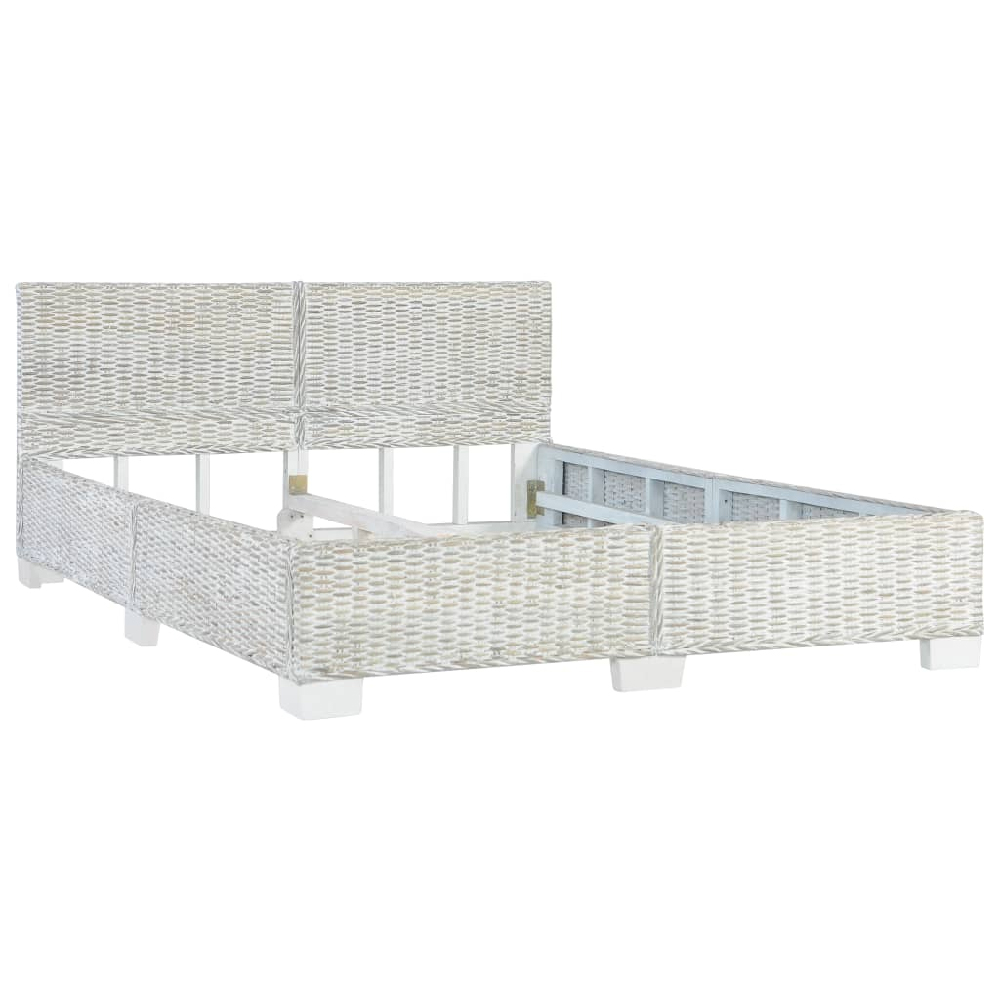 Asheville Rattan Double Bed In Grey Natural