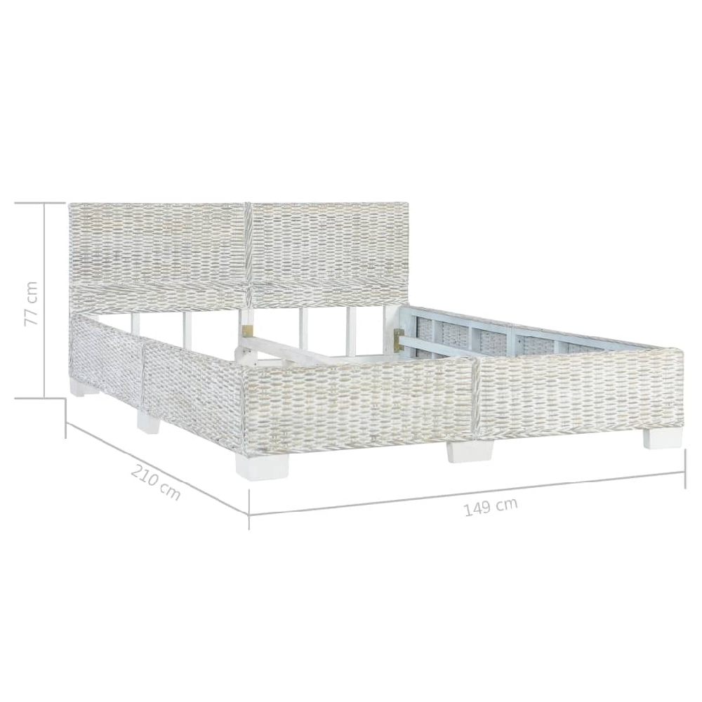 Asheville Rattan Double Bed In Grey Natural